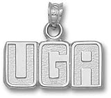 Georgia Bulldogs Block UGA Pendant - Sterling Silver Jewelry