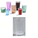 Carlisle 9-1/2 oz Crystalon Stack All Ribbed Texture Break-Resistant SAN Dishwasher Safe Tumbler / Color: Clear / Quantity: One Dozen (12)