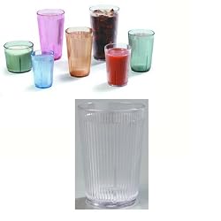 Carlisle 9-1/2 oz Crystalon Stack All Ribbed Texture Break-Resistant SAN Dishwasher Safe Tumbler / Color: Clear / Quantity: One Dozen (12)