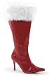 3 3/4 Inch Red Patent With White Faux Fur