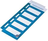 DURABLE - Badges adhésifs, en textile, bleu clair pour inscription manuelle, déconseillé sur soie et le cuir, avec cadres bleu clair, dimensions: 60 x 30 mm conte