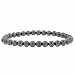 Genuine Hematite Stone 6mm Bead Beaded Stretch Bracelet
