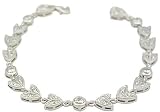 Pave Leaf and Round Bezel Setting Cubic Zirconia Bracelet