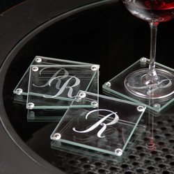 willow tree stores:Personalized Glass Coasters (Set of 4)
