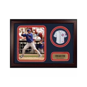  Ryan Theriot Photograph with Team Jersey Patch in a 12 inch x 18 inch Deluxe Frame