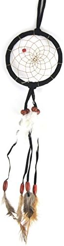 Dreamcatcher Miniature Black with Beads & Feathers, 12-inch