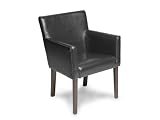 SEVEN Game Tables S202 Taggart Leather Club Chair (Charcoal)