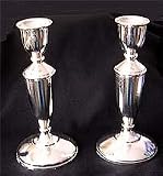 Persian Silvertone Metal Candleholders Tall Taper
