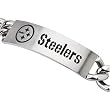 Stainless Steel Pittsburgh Steelers Name Logo ID Bracelet