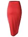 Doublju Women's Scuba Slim Fit Stretchy Pencil Midi Skirt