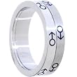 Stainless Steel Two Tone MALE SPINNER Ring