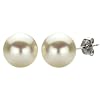Sterling Silver 8-9mm White Freshwater Pearl High Luster Stud Earring AAA Quality.