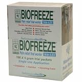 BIOFREEZE with ILEX Pain Relieving Gel - 5 Gram Packs -Dispenser Box 100 per Box