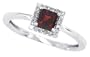 0.48ct Princess Cut Garnet Ring with Diamonds in 10Kt White Gold-7