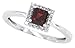 0.48ct Princess Cut Garnet Ring with Diamonds in title=