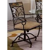 2 pc Pompei Dining Chairs with Casters - Black/ Gold