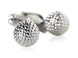 Novelty Golf Ball Golfer Silver Cufflinks With Presentation Box