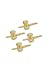Solid 14k Gold and Diamond Barrel Stud Set (4)