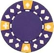 Clay Composite Tri Color Diamond Suited Poker Chips 25 11.5 gram Purple Poker Chips