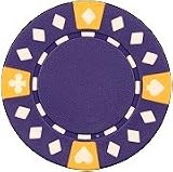 Clay Composite Tri Color Diamond Suited Poker Chips 25 11.5 gram Purple Poker Chips