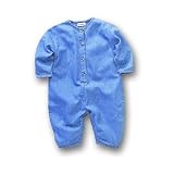 Infant Denim Coverall With Snap Crotch by Forest & Hue