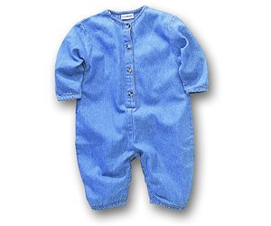 Infant Denim Coverall With Snap Crotch