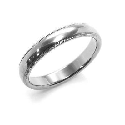 Childrens Toyshop  Jewelry : 18K White Gold Milgrain Edge Women's Wedding Band,2.5mm.