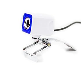 MuffinMan Blue & White Squared 24-Bit Color CMOS USB Webcam For Desktop/Laptop Computers