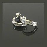 9ct White Gold Cubic Zirconia Cz Half Hoop Earrings