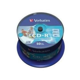 Verbatim 43309 CD-R Printable 52x 50 pack spindle
