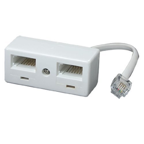 Male RJ11 to Dual UK BT Socket Telephone Adapter