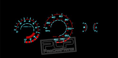 1992-1995 Honda Civic Manual 160mph Black Reverse Gauges