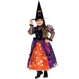 Child Pretty Witch Costume with Fiber Optics