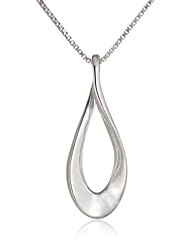 Sterling Silver Twisted Teardrop Pendant Necklace 18"