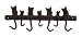 Cast Iron Cat Motif 7 Hook Wall Mounted Coat Rack