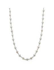 Sterling Silver 18" Necklace with Semi Oval 4-4.5mm White Freshwater Pearls