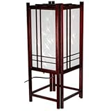 Best Quality Good Bargain Deal Gift Ideas 2010 - 18' Japanese Double Cross Desk Lamp w/ Cranes - Cherry Rosewood