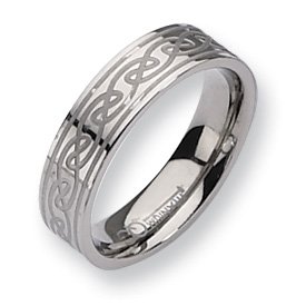 Titanium Celtic Knot 6mm Satin and Polished Band TB204-8