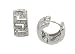 Sterling Silver Cubic Zirconia Hugger Style Greek Key Earrings