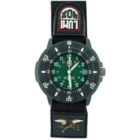 Navy Seal II Dive Watch, Green Dial, Logo Nylon Strap