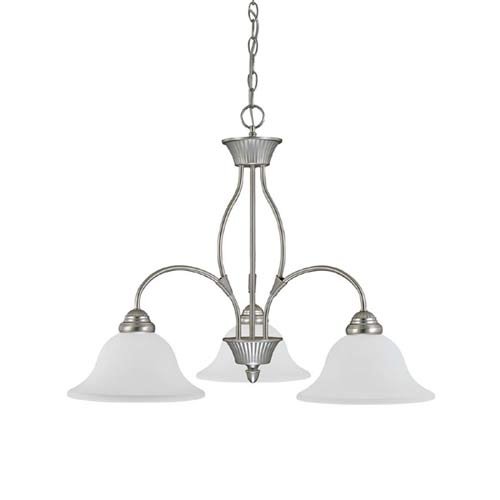 Capital Lighting 3473MN-226 Hammond 3 Light Single Tier Chandelier in Matte Nickel with Acid-Washed glass