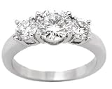 1.62Ct. Three Stone Platinum Certified Round Brilliant Diamond Engagement Ring