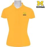 NCAA Michigan Wolverines Ladies Gold Remarkable Short Sleeve Polo