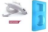 Light Blue Mini Ipod Skin Protection for Apple Mini Ipod + White Car Charger