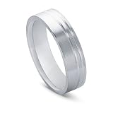 18k White Gold High Polish Men's Wedding Band, 6mm