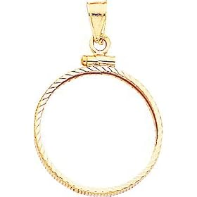 14K Yellow Gold Screw Top Bezel for $5 Liberty Coin |B