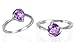 Round Cut Amethyst Ring Sterling Silver