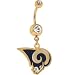 NFL Logo GOLD Double GEM Belly Ring - St. Louis Rams