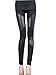 Cocobla Women's Stitching Stretchy Faux Leather Back Pant Leggings
