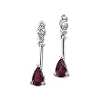 14K White Gold Ruby and Diamond Earrings